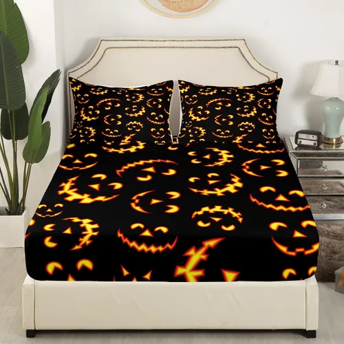 Miniatura 3 de Erosebridal Juego de sábanas de calavera para niños, tamaño individual, para Halloween, esqueleto gótico bailarín, juego de sábanas para niños