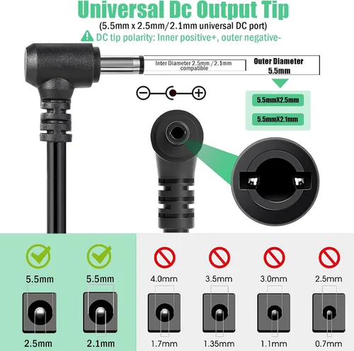 Miniatura 3 de Adaptador de fuente de alimentación de 24V 6A, adaptador de corriente CA 100-240V a CC 24 voltios 6 amperios 144W con conector de salida de 5,5 mm x