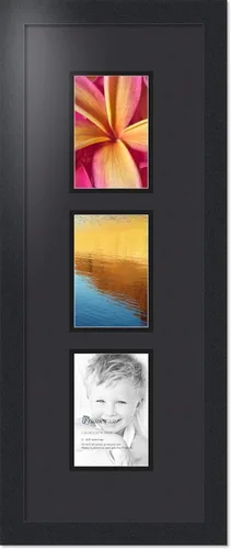 Miniatura 223 de ArtToFrames Marco de fotos tipo collage con estera doble con 3 aberturas de 5x7 y marco negro satinado Uva
