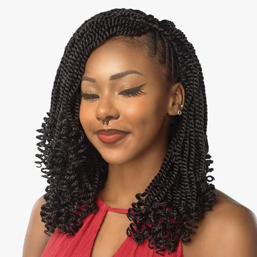 Miniatura 33 de Leeven Cabello de Ganchillo Rizado Senegalés de 12 Pulgadas, 8 Paquetes Trenzas de Ganchillo Cortas Ombre Marrón, Trenzas Havana Pequeñas #T30