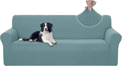 Miniatura 52 de U-NICE HOME Funda elástica para sofá, lavable, protector de muebles para sofá de 3 cojines, apta para mascotas (sofá, gris)