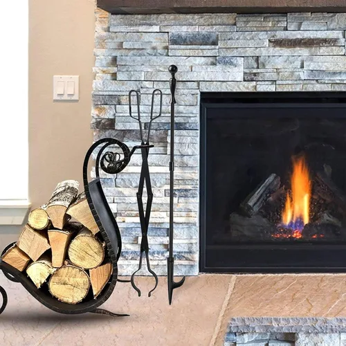 Miniatura 7 de AMAGABELI GARDEN & HOME Atizador de Hoguera de 32 Pulgadas de Largo y Tenazas para Chimenea de 26 Pulgadas, Juego de Herramientas Agarrador de Juego