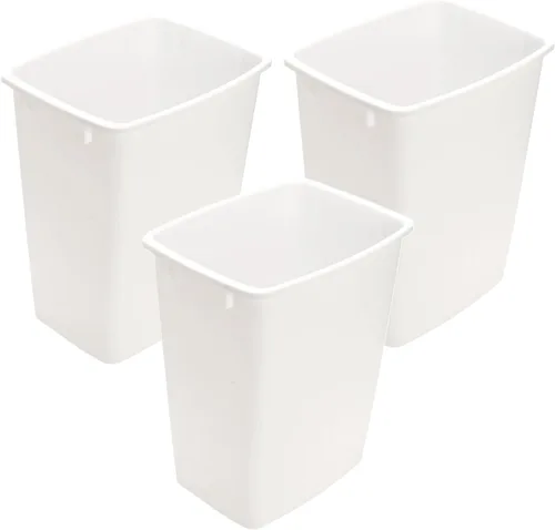 Miniatura 7 de Cubo de basura de plástico - Bote de basura interior para cocina, hogar, oficina y uso comercial - Gran recipiente de eliminación de residuos, Gris