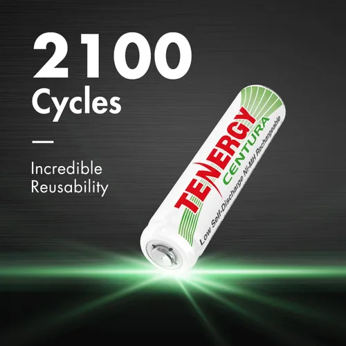 Miniatura 4 de Tenergy TN160 Cargador LCD de 12 bahías AA/AAA NiMH/NiCD y paquete de 24 baterías recargables Centura AAA NiMH