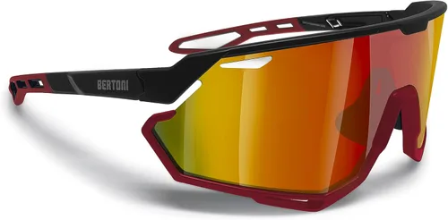 Bertoni Gafas de sol deportivas para ciclismo MTB Running para hombres y mujeres en TR90 lente ancha antivaho mod. ALPHA NUEVO