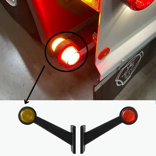 Miniatura 5 de Luces de marcador laterales de remolque, 4 marcadores laterales de goma, luz roja/ámbar, lámpara de contorno de 12 V para camión, caravana, Kenworth