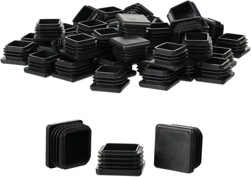 Tapones de plástico para extremos de tubo cuadrado de 1/2 pulgada, tapones de extremo de silla de 0.5 pulgadas (0.512 in), tapones de tubo de 1/2 x