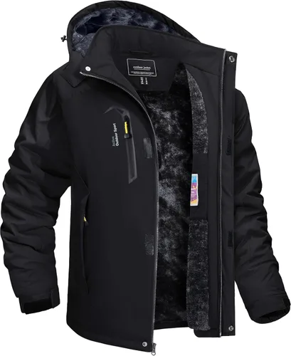 TACVASEN Chaqueta de invierno para hombre, chaqueta de forro polar resistente al agua, chaqueta de esquí para nieve, chaqueta táctica militar,