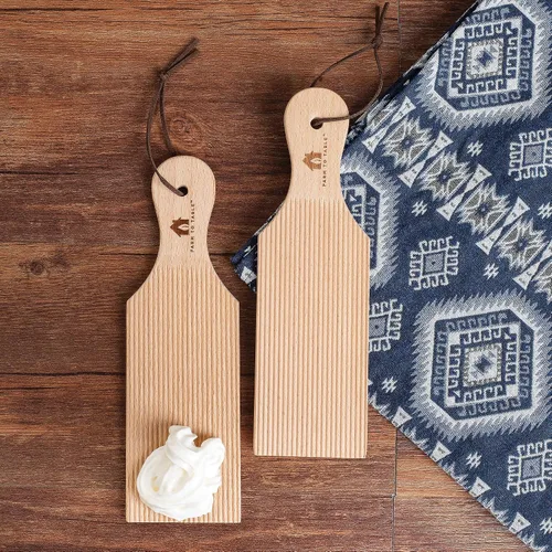 Miniatura 4 de Farm to Table Paletas de mantequilla de madera natural, juego de 2, madera de haya
