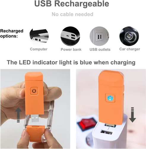 Miniatura 5 de HONWELL Luz de libro recargable, luces LED de lectura con clip para niños que leen en la cama, 3 niveles de brillo, luz de marcador regulable