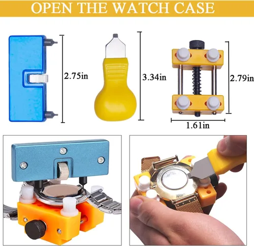 Miniatura 2 de Aokelily Kit de reparación de reloj, herramienta profesional de extracción de eslabones de correa de reloj, herramientas de repuesto de batería