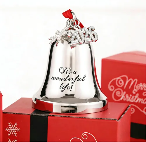 Miniatura 12 de FKOG 2025 Adorno de Campana de Navidad It's A Wonderful Life, Campana Plateada para Árbol de Navidad y Adorno de Campana de Trineo, Regalos