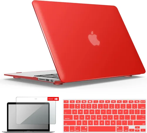 Miniatura 18 de iBenzer Carcasa rígida de plástico con superficie suave 3 en 1 y cubierta para teclado y protector de visualización para MacBook Air, Negro