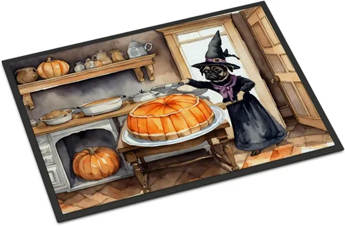 Miniatura 40 de Caroline's Treasures DAC1720MAT Affenpinscher - Tapete de otoño para cocina, con calabazas, 18 x 27 pulgadas, tapete para puerta delantera