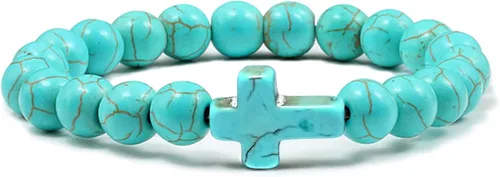 Miniatura 11 de Pulseras de turquesa para mujer, pulsera de gema de energía equilibrada, pulsera unisex, pulsera de yoga azul, pulsera de chakras para mujer, regalo