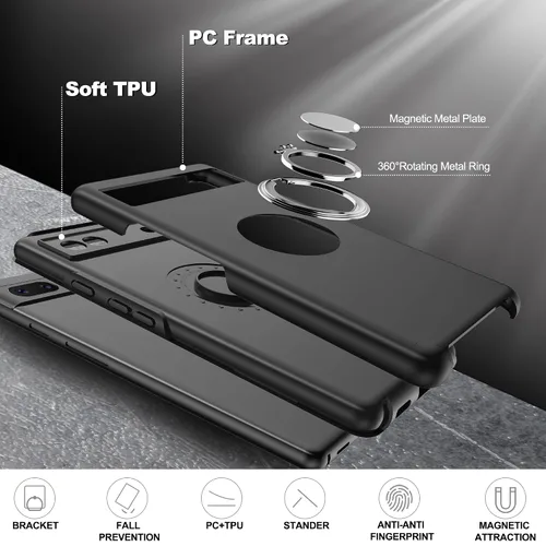 Miniatura 7 de Gritup Funda para Pixel 6A, funda para Google Pixel 6A con protector de pantalla HD, a prueba de golpes, funda para teléfono Google Pixel 6A
