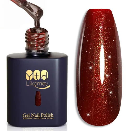 Miniatura 29 de YTD Likomey Juego de esmaltes de uñas de gel Cat Eye, 8 colores de verano con purpurina magnética de cristal con barra magnética, plateado, verde