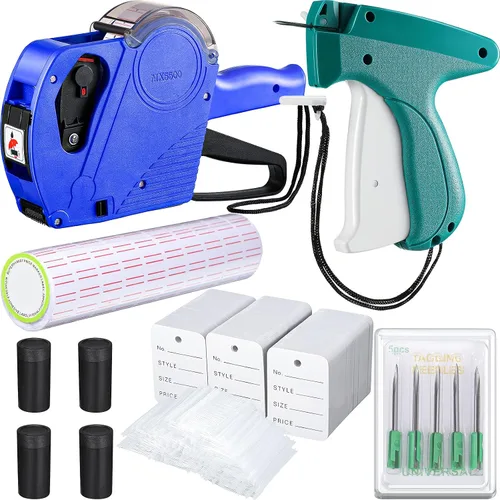 Honoson 1121 piezas de precio de ropa, máquina de pistola de precio al por menor, fijador de pistola con etiqueta, púas estándar, agujas de metal