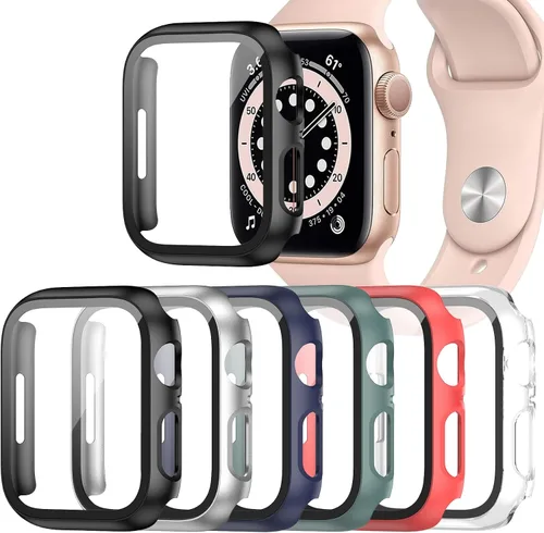 Miniatura 13 de Paquete de 6 fundas para Apple Watch SE 3 (2025)/SE 2/SE/Series 6/5/4 de 40 mm con protector de pantalla de vidrio templado, funda protectora