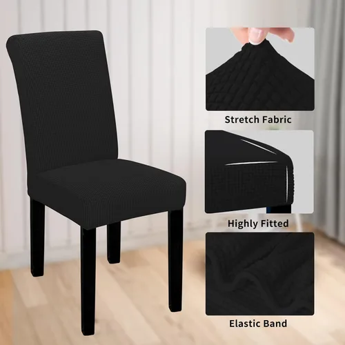 Miniatura 4 de Easy-Going - Juego de 2 fundas para sillas de comedor 100% impermeables, de tela Jacquard elástica, fundas protectoras removibles y lavables