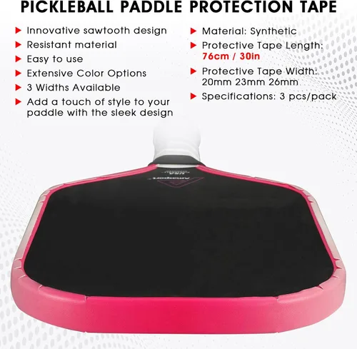 Miniatura 178 de PICKLETECH Cinta de protección de pala de pickleball – Protector de borde de cabeza de paleta – Cinta de protección de borde de raqueta ajuste gris