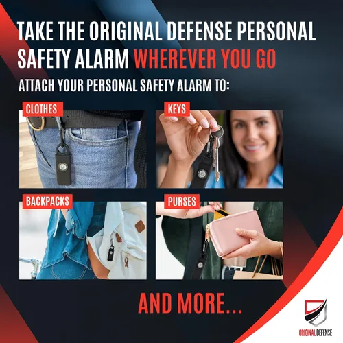 Miniatura 5 de Alarma de Autodefensa Sirena Original Defense® - Alarma de 130 dB con Linterna LED para Llavero para Mujeres, Niños y Ancianos - Recomendada por