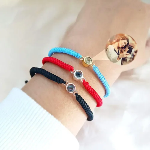Miniatura 8 de Pulseras de proyección personalizadas con fotos, pulseras personalizadas para parejas con fotos de mascotas familiares para parejas, joyería