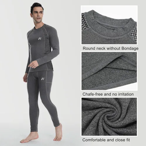 Miniatura 5 de MEETWEE Paquete de 4/5 camisas de compresión térmica para hombre, manga larga, forro polar, capa base, equipo de entrenamiento de invierno