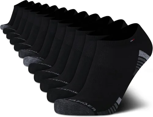 Miniatura 36 de Tommy Hilfiger Calcetines de corte bajo para hombre, paquete de 12 calcetines deportivos para correr que absorben la humedad para hombre