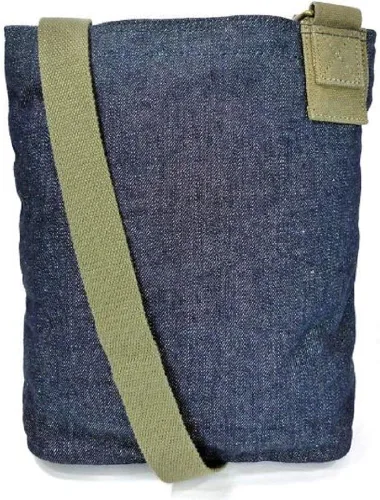 Miniatura 5 de Chala Parche cruzado para mujer, bolso de mensajero de lona de mezclilla azul