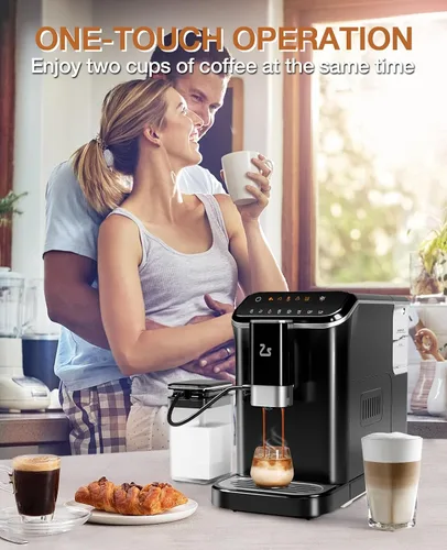 Miniatura 7 de GarveeTech Máquina de café expreso totalmente automática, máquina de café y café con espumador de leche automático, molinillo de granos espresso