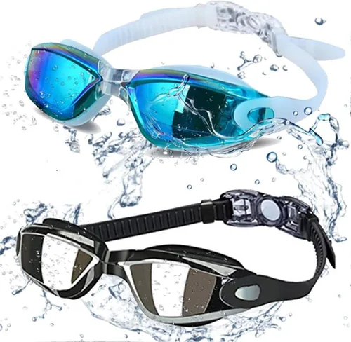 Gafas de Natación - Gafas de natación, Paquete de 2 gafas de natación profesionales, antivaho sin fugas, protección UV, visión amplia para mujeres,