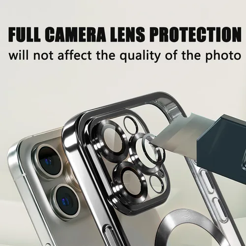 Miniatura 6 de Misscase Funda MagSafe compatible con iPhone 12 Pro Max con protector de lente de cámara, protección completa, funda magnética transparente