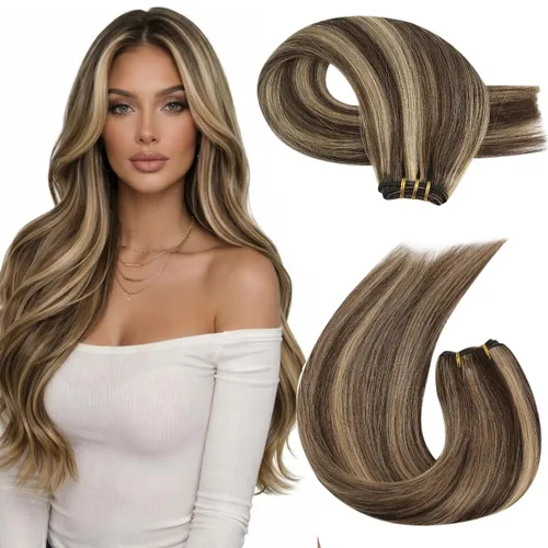Miniatura 47 de Moresoo - Extensiones de cabello humano real cosidas, Remy, lacio, doble trama, color negro jet, 14 pulgadas, 3.53 onzas