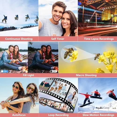 Miniatura 5 de Cámara digital para fotografía, cámara de vlogging 4K para YouTube de 3 pulgadas, pantalla abatible de 180°, zoom digital de 18X, cámaras compactas
