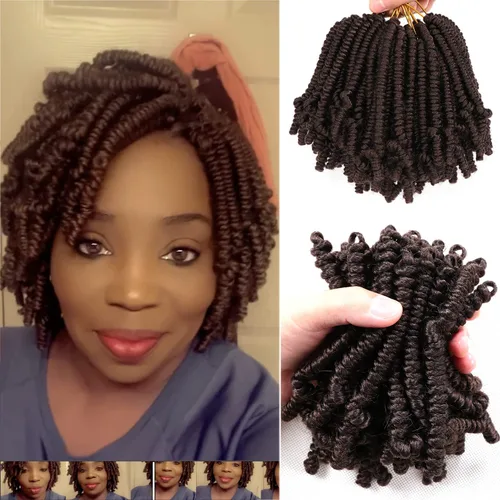 Miniatura 15 de 8 paquetes de cabello corto Bob Spring Twist de ganchillo para niños de 6 pulgadas, cabello de ganchillo pretrenzado estilo Passion Twist para T27#