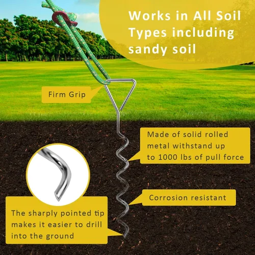 Miniatura 3 de Kit de estaca para árboles, estacas de árbol en espiral resistentes para árboles inclinados, solución enderezadora para árboles jóvenes en mal tiempo