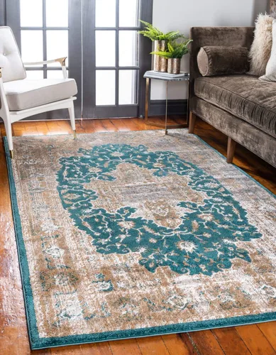 Miniatura 23 de Unique Loom Alfombra moderna vintage de 9 pies por 12 pies (9 x 12 pies) Estocolmo beige contemporánea
