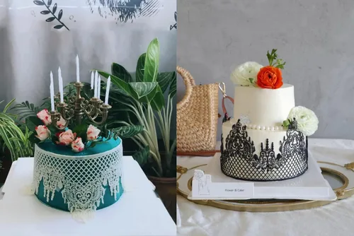 Miniatura 4 de Moldes de encaje en relieve, juego de 2 moldes de silicona con diseño de flores de varios círculos, decoración de pasteles de boda, molde de A-Rosa