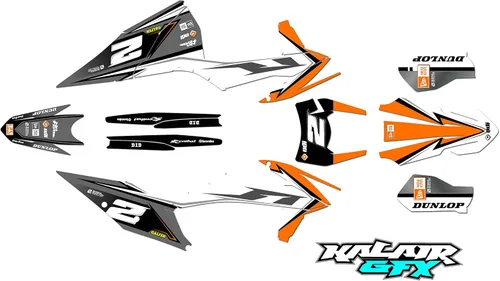 Miniatura 9 de Kit gráfico para KTM Enduro 4-Stroke 250 EXC-F, 350 EXC-F, 450 EXC-F y 500 EXC-F años 2020, 2021, 2022 y 2023 Razor Series Azul-Verde 16 Mil