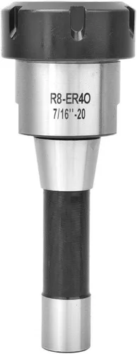 Miniatura 2 de Adaptador convertidor de extensión de portabrocas R8 ER40 para fresadora de enrutador CNC, soporte de precisión de acero con rosca de 7/16in-20UNF