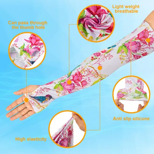 TUYUU Mangas de jardinería para mujer, mangas de jardín a prueba de espinas, protección solar, mangas refrescantes para cubrir los brazos. Regalo de