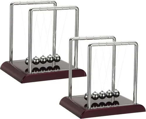 Miniatura 9 de PATIKIL Paquete de 2 cradle Newtons, péndulo de cuna de Newton, 5 bolas de equilibrio, juguetes de escritorio, bola de gravedad, juguetes divertidos