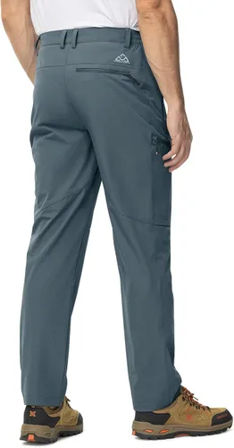 Miniatura 2 de TBMPOY Pantalones de viaje ligeros para hombre, 5 bolsillos con cremallera, elásticos, de secado rápido, pantalones de trabajo tipo cargo