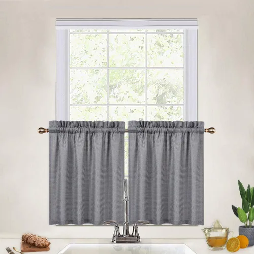 Miniatura 10 de CAROMIO - Cortina para cocina, cortina texturizada, cortinas para ventana de baño, varios tamaños