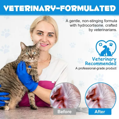 Miniatura 8 de ZIXAOK 2 gotas de tratamiento para infecciones de orejas de perros y gatos, gotas de limpieza de oídos para mascotas con hidrocortisona al 1%
