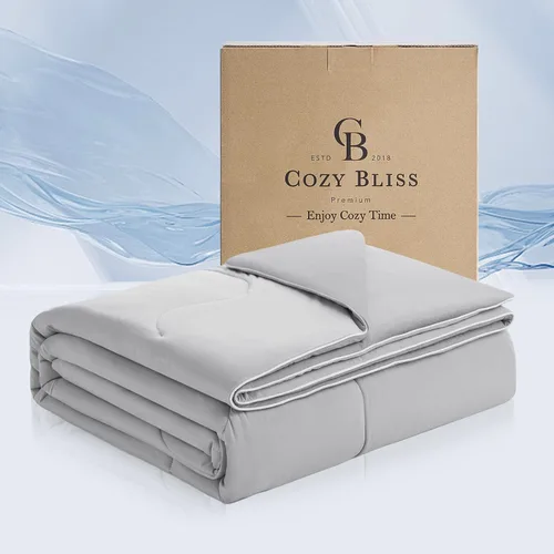 Cozy Bliss Sorona® - Edredón refrescante tamaño Queen x fibra natural de viscosa Sorona®, manta de enfriamiento reversible y sedosa con Q-Max>0.45