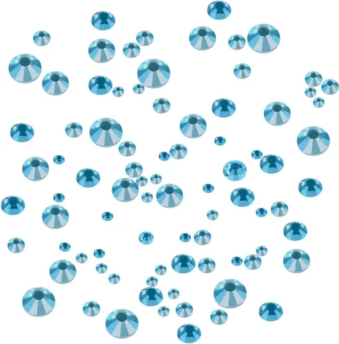 Miniatura 5 de AD Beads 4500 diamantes de imitación termoadhesivos con parte trasera plana, 6 tamaños (0.079-0.236 in), gemas de cristal redondas con pinzas
