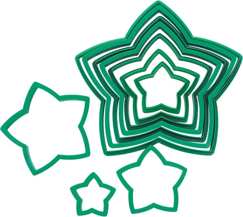 Miniatura 3 de R&M International Star Tree - Cortadores de galletas para hacer árbol 3D, juego de 10 piezas de plástico
