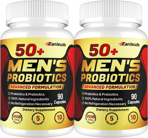 Miniatura 9 de Probióticos para hombres, potente probiótico para hombres de más de 50 años, salud intestinal y digestiva completa, con 850 mil millones de UFC
